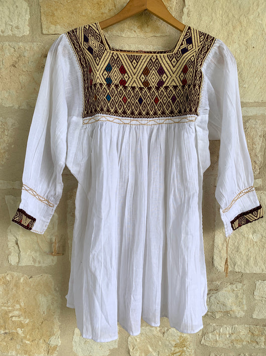 White with Brown San Andres Blouse