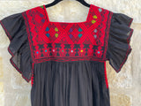 Black and Red Flutter Sleeve San Andres Dress