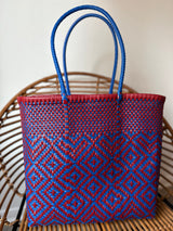 Red and Blue Woven Tote