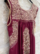 Maroon and Gold Felicia Dress