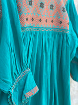 Light pink and Turquoise San Andres Dress