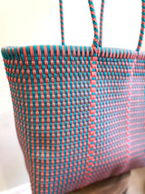 Pink and Mint Green Woven Tote