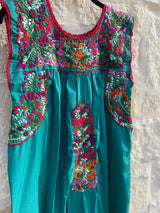 Teal with Multicolor Felicia Dress