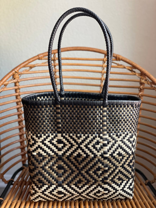 Black, Gold and Tan Woven Tote