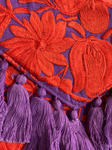 Purple and Orange Frida Clutch with Tassels