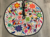 Multicolor and White Otomí Tree Skirt