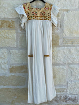 Off-White with Marigold Flutter Sleeve San Andres Dress