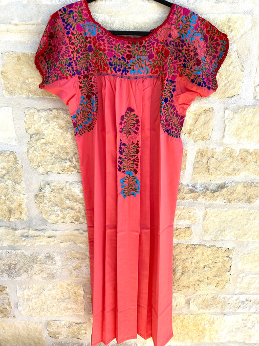 Coral and Multicolor San Antonino Dress