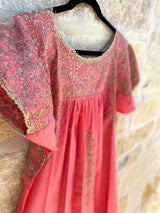 Pink with Gold San Antonino Dress