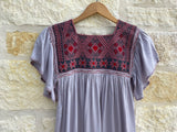 Lavender and Gray with Mauve Sleeve San Andres Dress