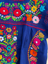 Blue Multicolor Fiesta Puebla Blouse