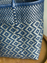 Blue and Silver Woven Tote