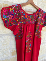 Red with Multicolor San Antonino Dress