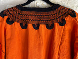 Orange and Black Blusa de Maíz- L/XL