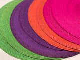 Round Palm Leaf Placemats- Multicolor