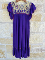 Purple Flutter Sleeve San Andres Dress