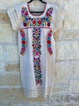 Off-White with Multicolor Puebla Dress