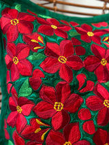 Green Poinsettia Frida Pillow Case