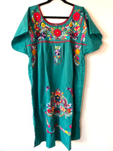Long Teal Puebla Dress - L/XL