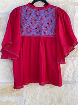 Red and Lavender San Andrés con Manga Archa Blouse S