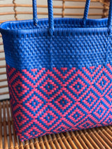 Blue and Magenta Woven Tote