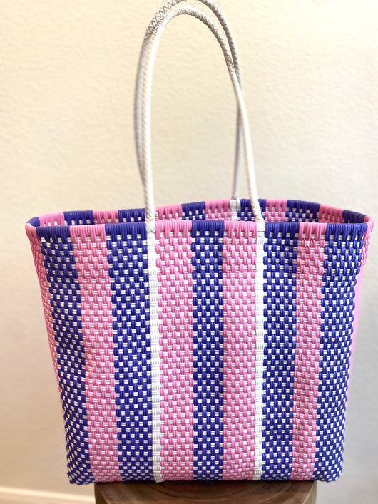 Pink and Purple Woven Tote