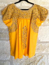 Yellow and Gold Short-Sleeve San Antonino Blouse