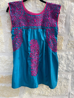 Turquoise and Magenta Felicia Blouse