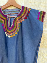 Chambray with Multicolor Lattice Blouse