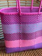Pink and Multi Woven Tote